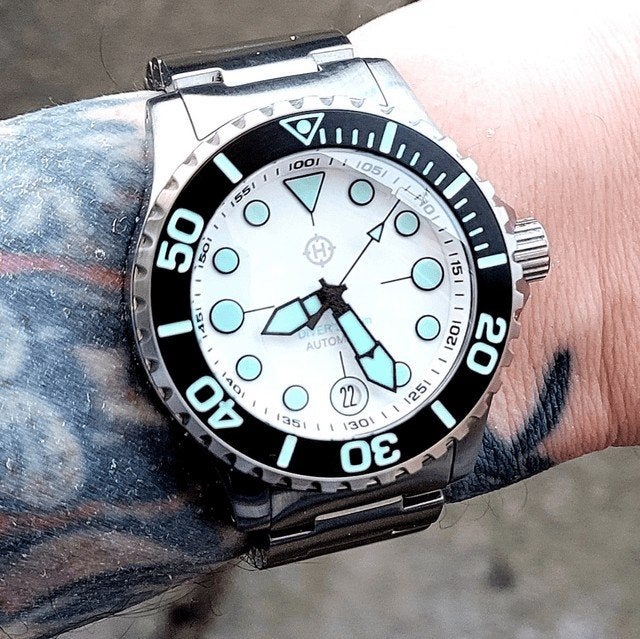 Mooie Cadisen diver, Myiota uurwerk., Sieraden, Tassen en Uiterlijk, Horloges | Heren, Staal, Staal, Ophalen of Verzenden, Zo goed als nieuw