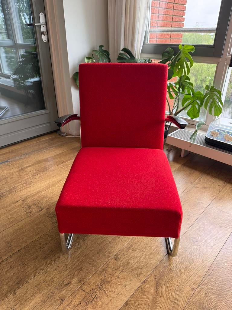 Original Gispen Fauteuil Model 405LA, Ophalen, Gebruikt, Minder dan 75 cm, Metaal