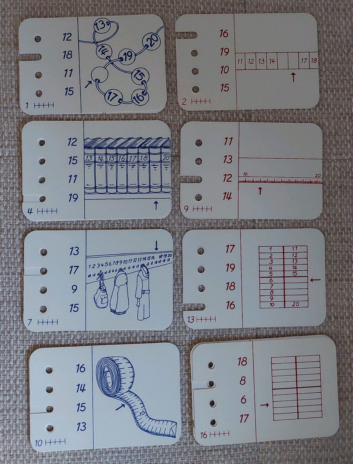 Dubio leerkaarten, getal ordenen 11-20, Ophalen of Verzenden, Zo goed als nieuw