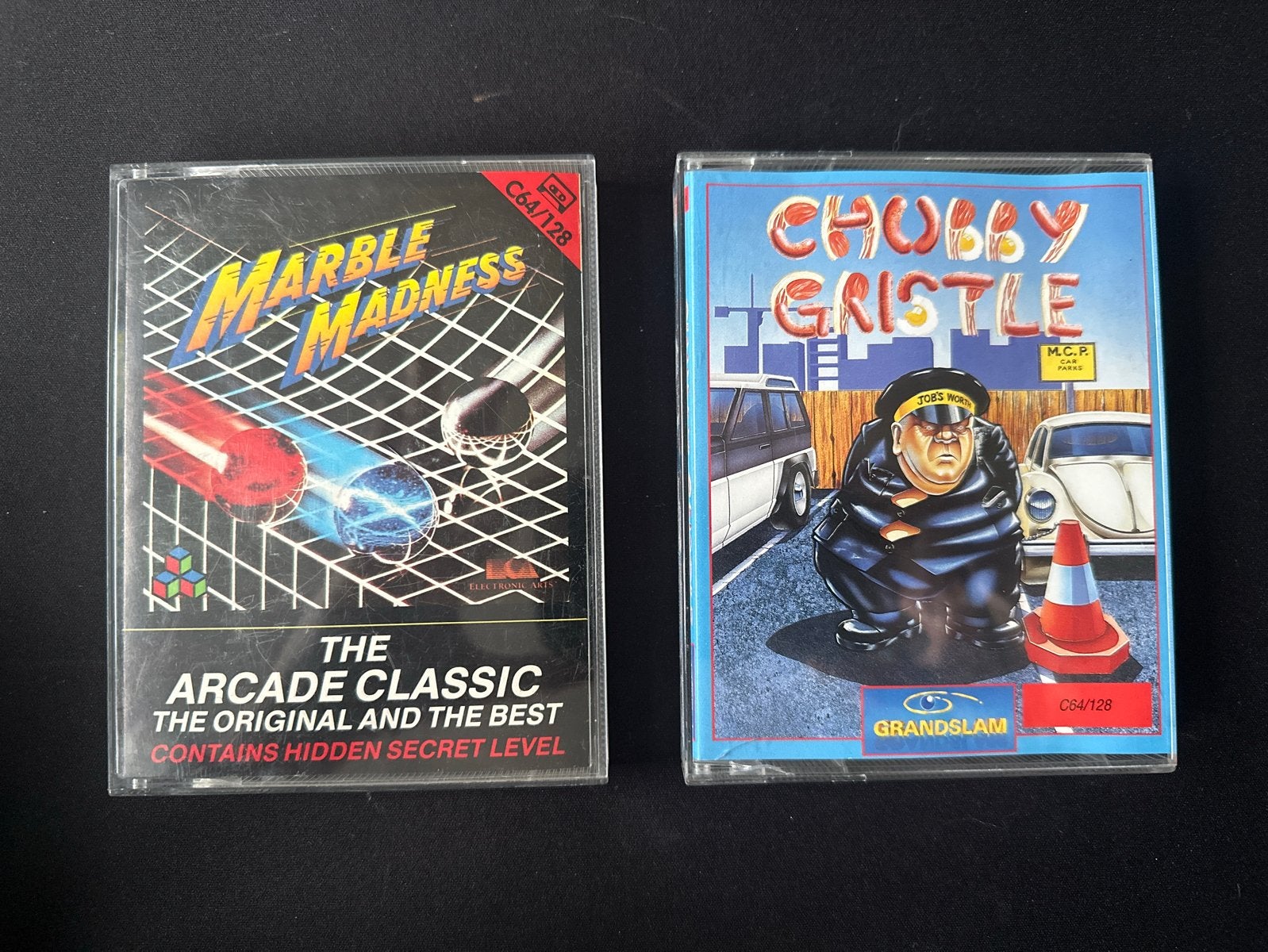 Commodore 64/128 Games: Marble Madness & Chubby Gristle, Gebruikt, 1 speler, Ophalen of Verzenden, Platform