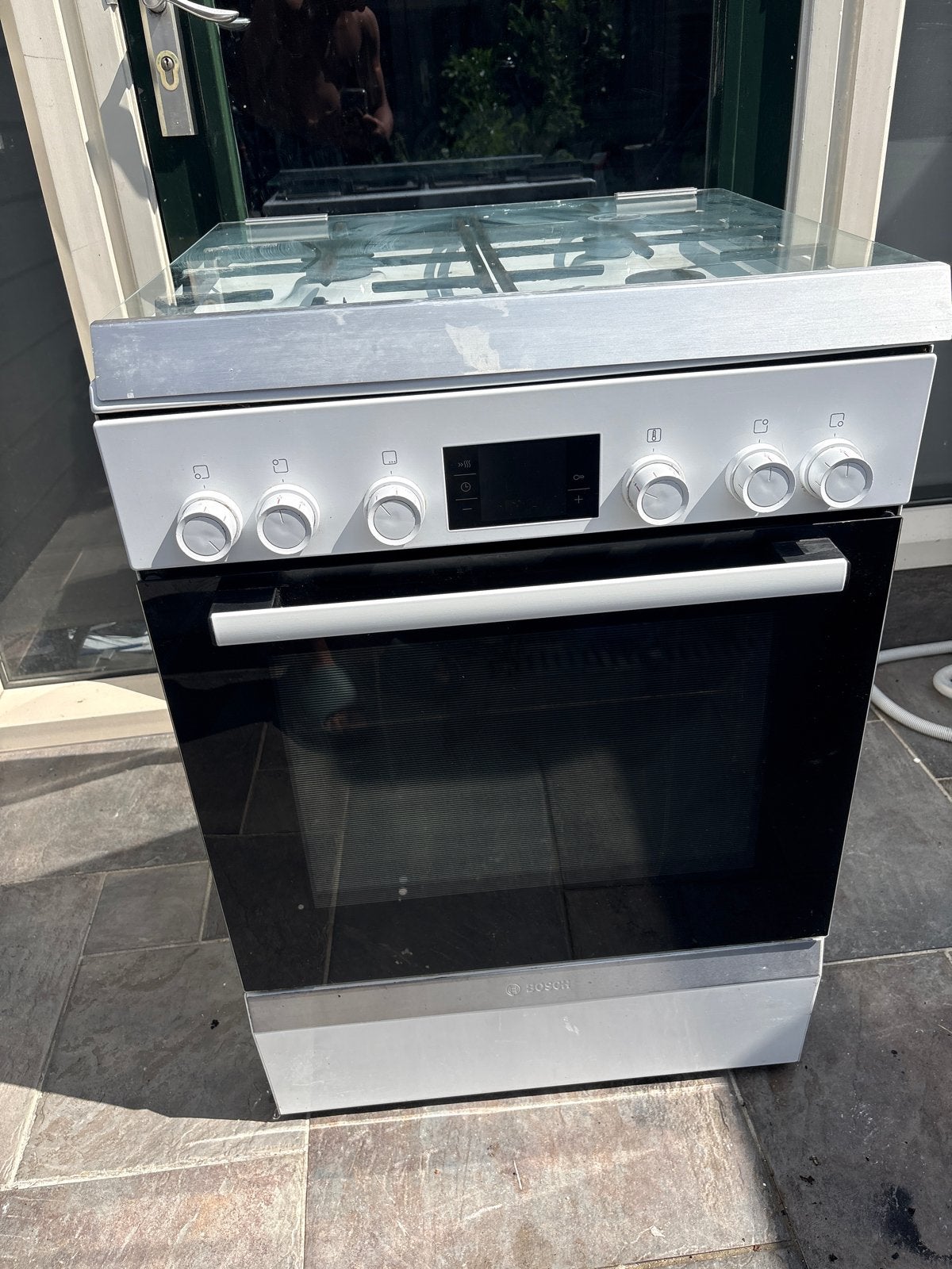 Bosch Vrijstaand Gasfornuis met Oven - Gebruikt, Witgoed en Apparatuur, Fornuizen, Gebruikt, Hete lucht, 60 cm of meer, Gas