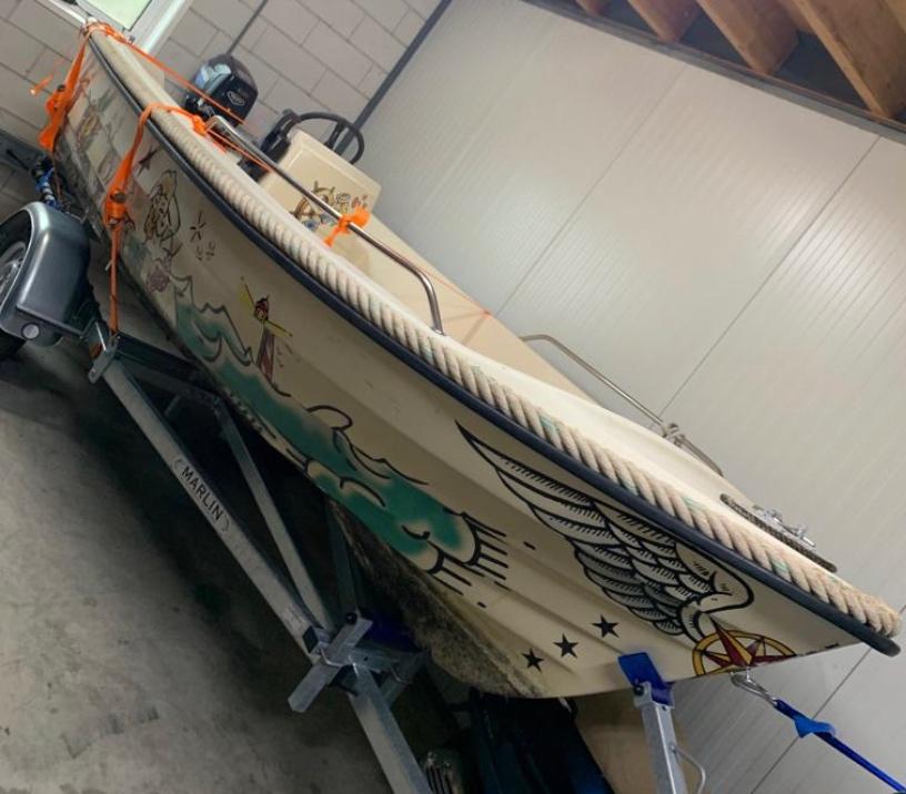 One of a kind sloepje! Nordcraft 430 Henk Schiffmacher kunst, Watersport en Boten, Ophalen, Gebruikt, Tot 10 pk, Buitenboordmotor