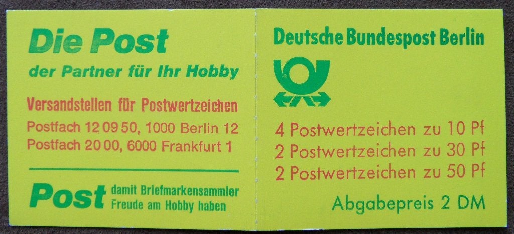 Postzegelboekje Duitsland – Bundespost Berlin  Boekje 11b, Ophalen of Verzenden, BRD, Postfris