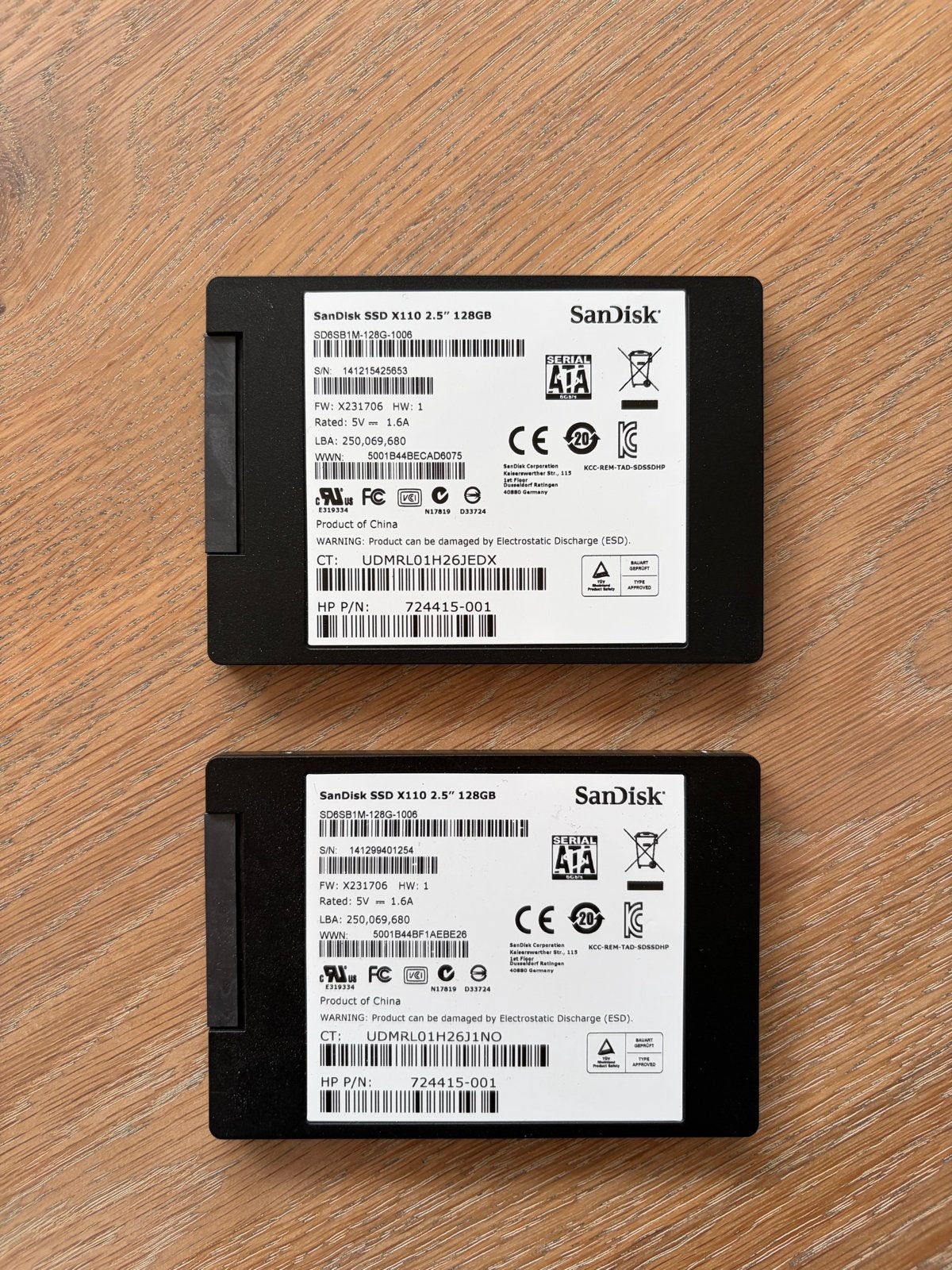 SanDisk SSD X110 2.5" 128GB SATA III (2 stuks beschikbaar), Computers en Software, Intern, Gebruikt, Server, Ophalen of Verzenden