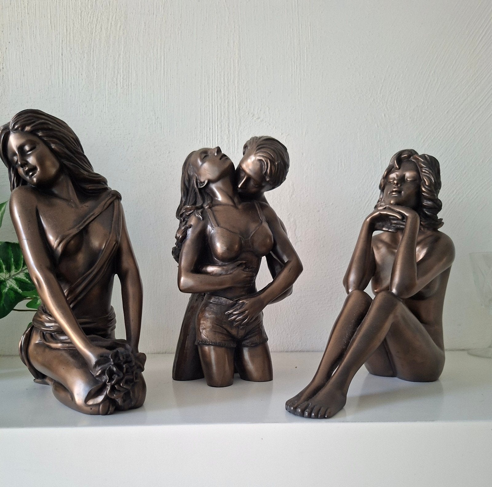 3 Erotische Kunst Beelden - 21 cm Hoog, Ophalen, Groep mensen, 20 - 50 cm, Beeld