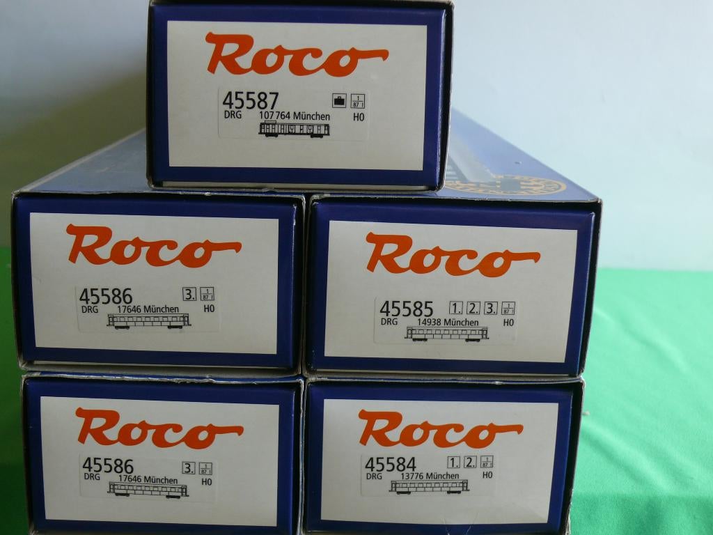 Roco pers. rijtuigen v.d. DRG, 5 stuks, Gelijkstroom, Wagon, Ophalen of Verzenden, Zo goed als nieuw