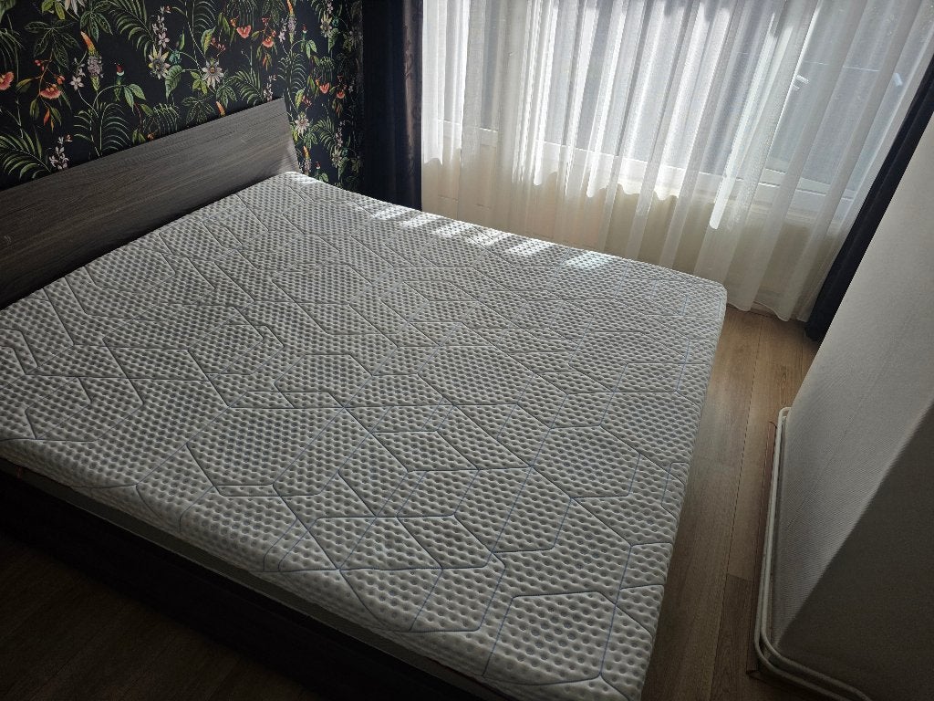 2 persoons auping bed, Ophalen, Gebruikt, Bruin, Tweepersoons