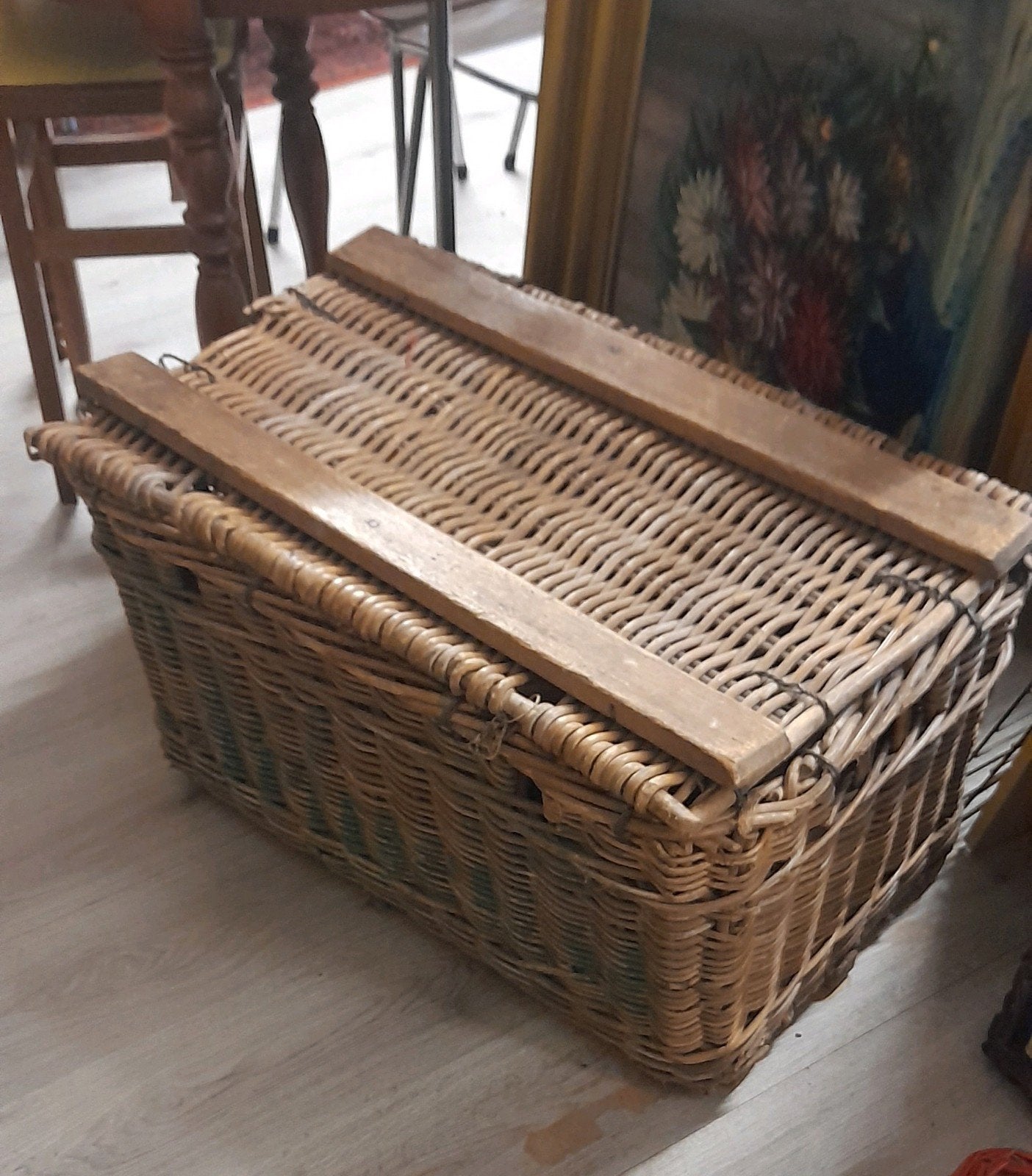 Oude bakkers mand, Ophalen, Rechthoekig, Riet