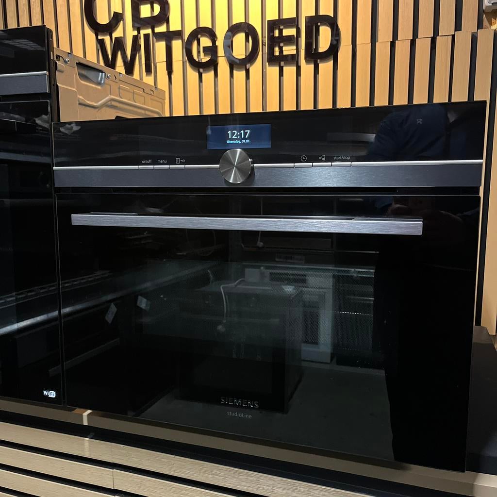 Siemens IQ700 blacksteel set combi oven en solo oven WIFI, Witgoed en Apparatuur, Ovens, Ophalen, Zo goed als nieuw, Oven met grill