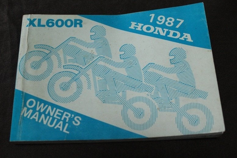 Honda XL600R 1987 motorcycle owner's manual XL 600R, Ophalen of Verzenden, Honda