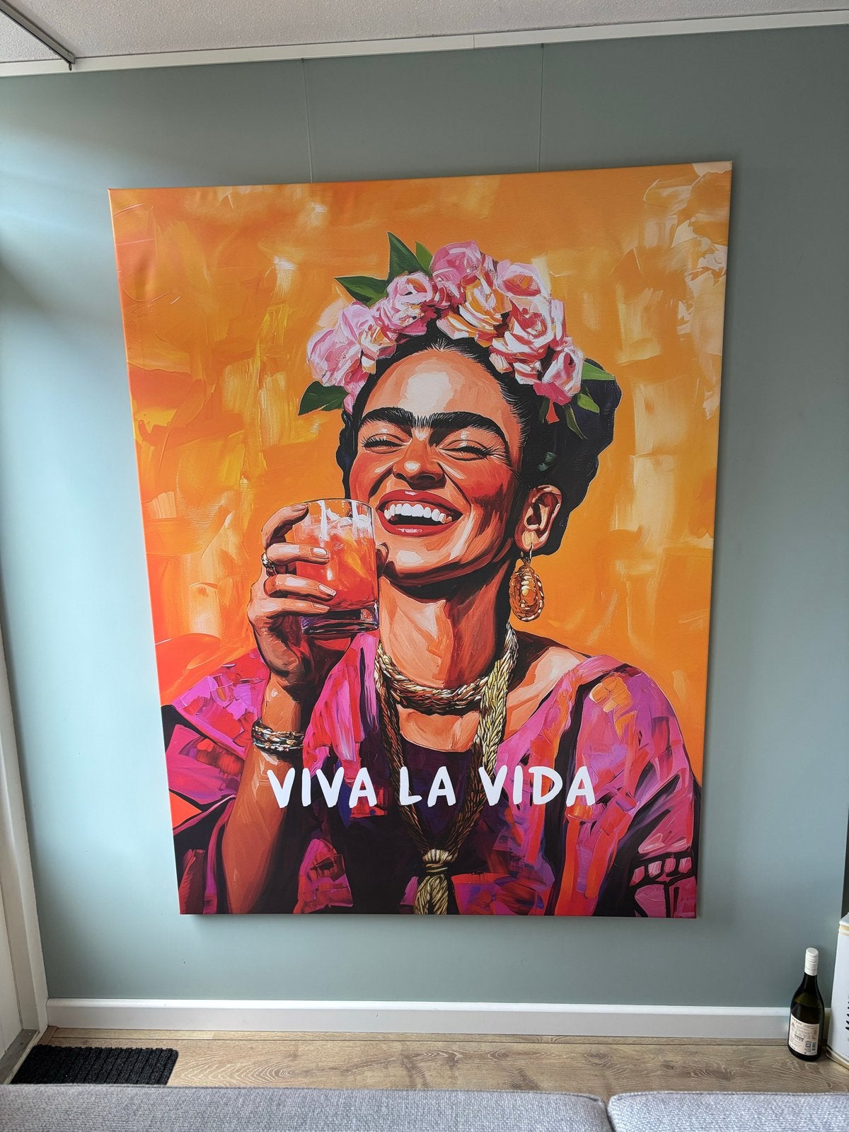 Nieuw groot canvas Frida Kahlo "Viva La Vida" 135x180cm, Ophalen, Nieuw, 125 cm of meer, Schilderij