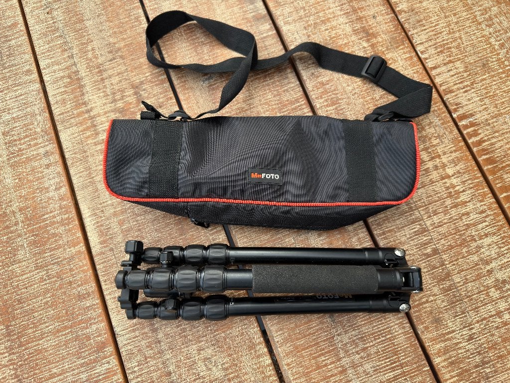 MeFoto A1350 Roadtrip Aluminium Tripod, Gebruikt, 150 tot 175 cm, Met balhoofd, Ophalen of Verzenden
