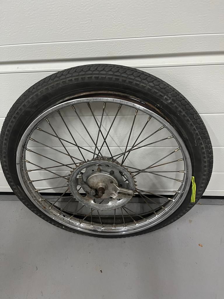 Achterwiel bromfiets met Leleu naaf, Ophalen, Gebruikt, Overige typen, Overige merken