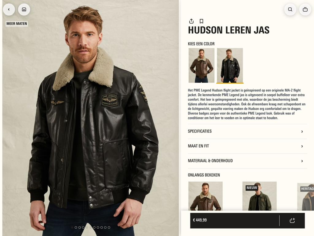 PME WINTERJAS LEER / XXL, Kleding | Heren, Jassen | Winter, Ophalen of Verzenden, Zo goed als nieuw, Overige maten, Zwart