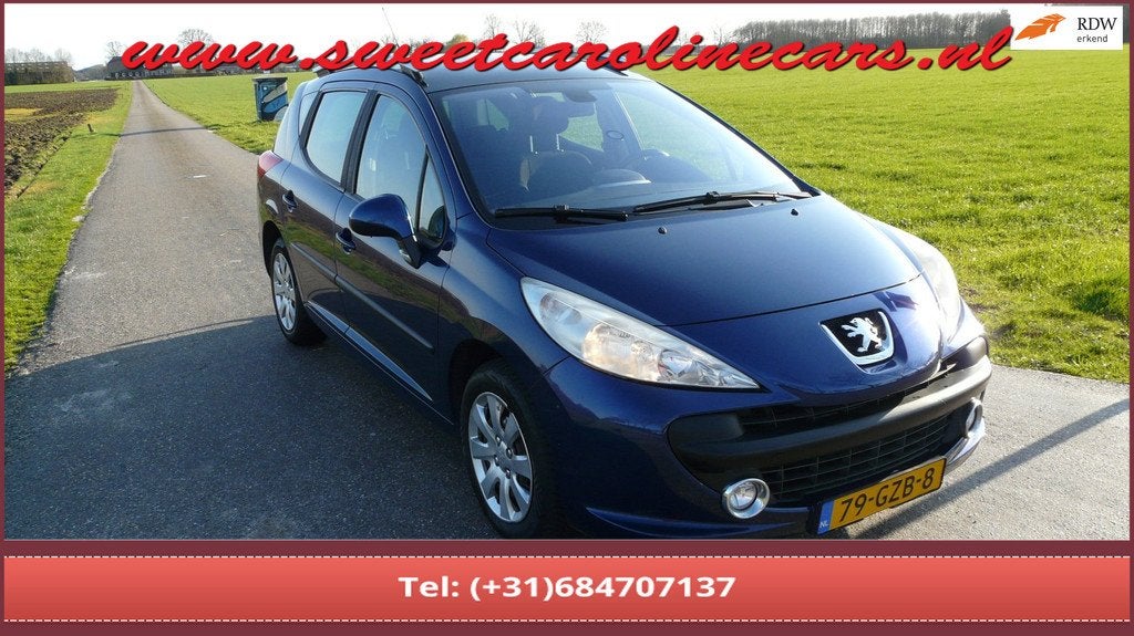 Peugeot 207 SW 1.4 VTi XS,Panoramadak,Clima,Elec.pakket,Trek, Gebruikt, Zwart, Blauw, Origineel Nederlands