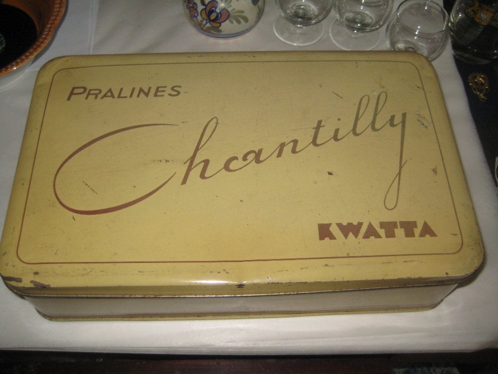 blik kwatta chantilly pralines, Ophalen of Verzenden, Gebruikt, Overige