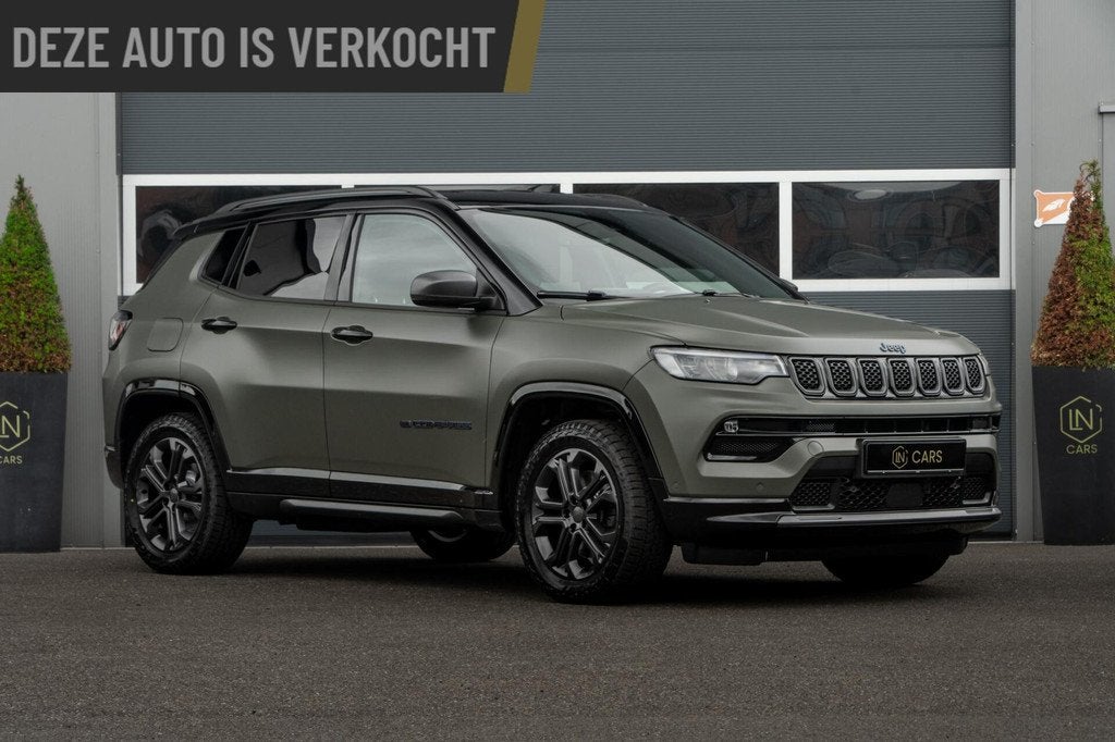 Jeep Compass 4xe 240 Plug-in Hybrid 80th anniversary | Dab, Auto's, Jeep, Gebruikt, Zwart, 4 cilinders, Leder en Stof