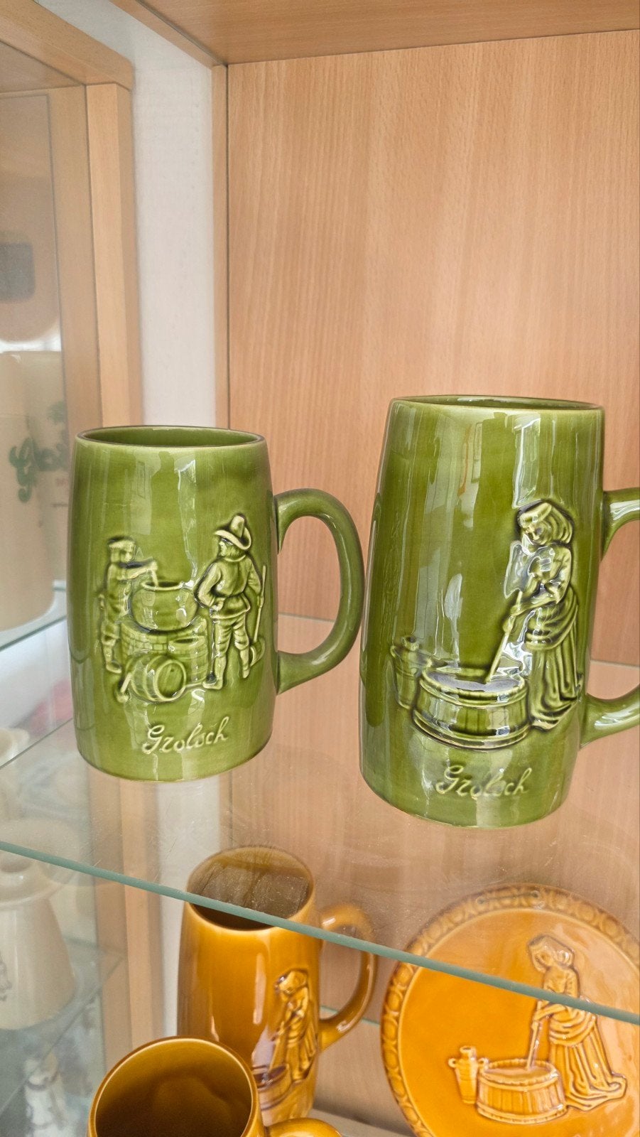 Set groene Grolsch pullen (man en vrouw), Ophalen of Verzenden