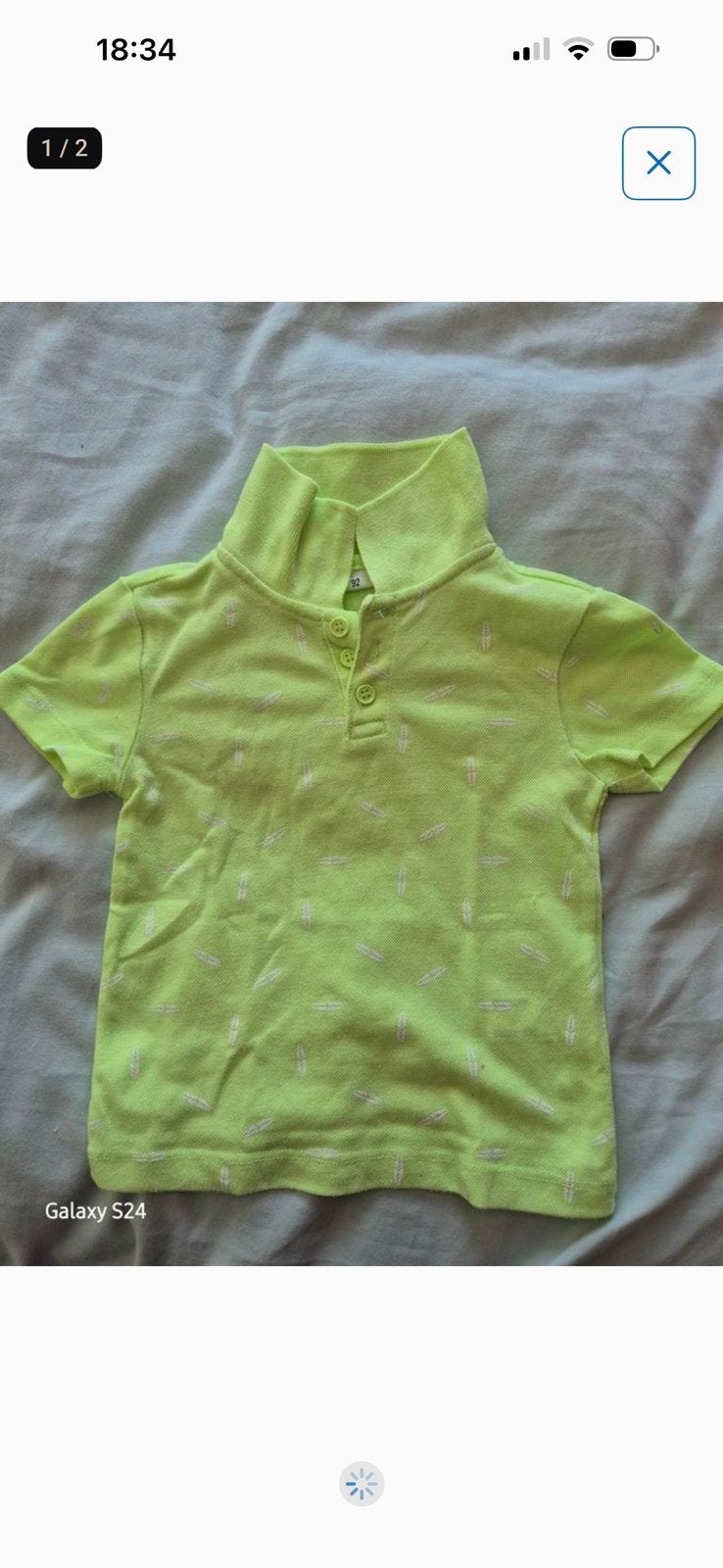 Neon Groen Polo Shirt Maat 92, Ophalen of Verzenden, Zo goed als nieuw