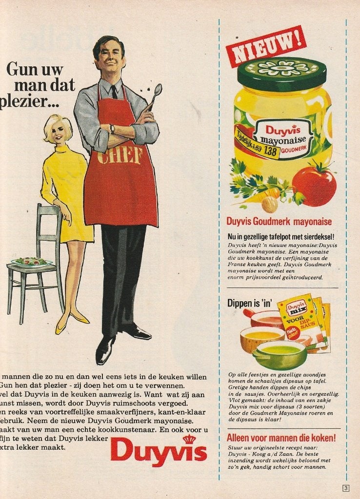 retro reclame 1969 Duyvis mayomaise voor uw man de chef, Verzamelen, Retro, Verzenden, Overige typen