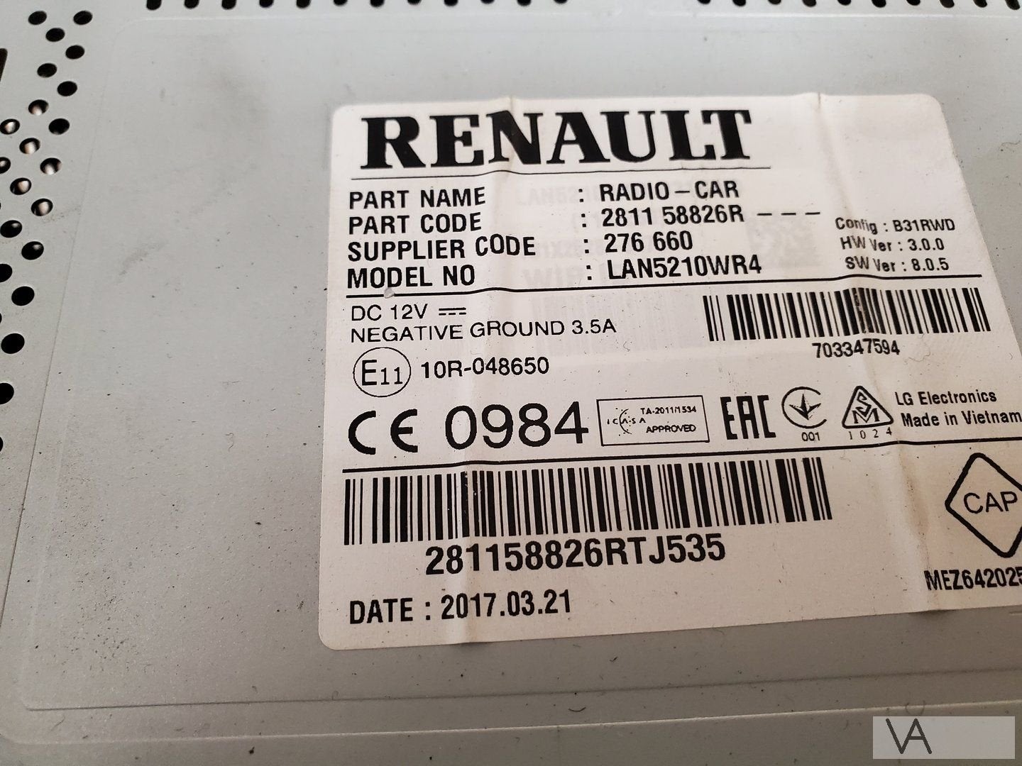 Renault Clio 4 2012 - 2019 radio navigatie unit 281158826r, Auto-onderdelen, Dashboard en Schakelaars, Gebruikt, -, Renault, -