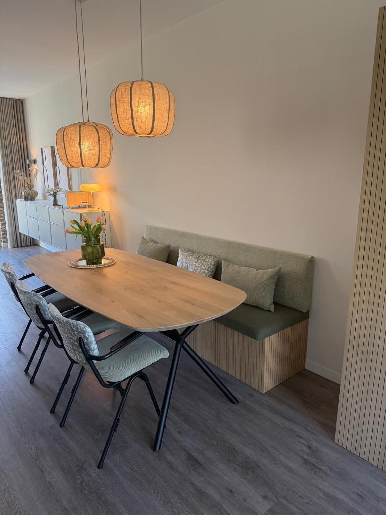 Organische eiken eettafel of Deens Ovaal maatwerk, Strak, 100 tot 150 cm, Verzenden, Vijf personen of meer