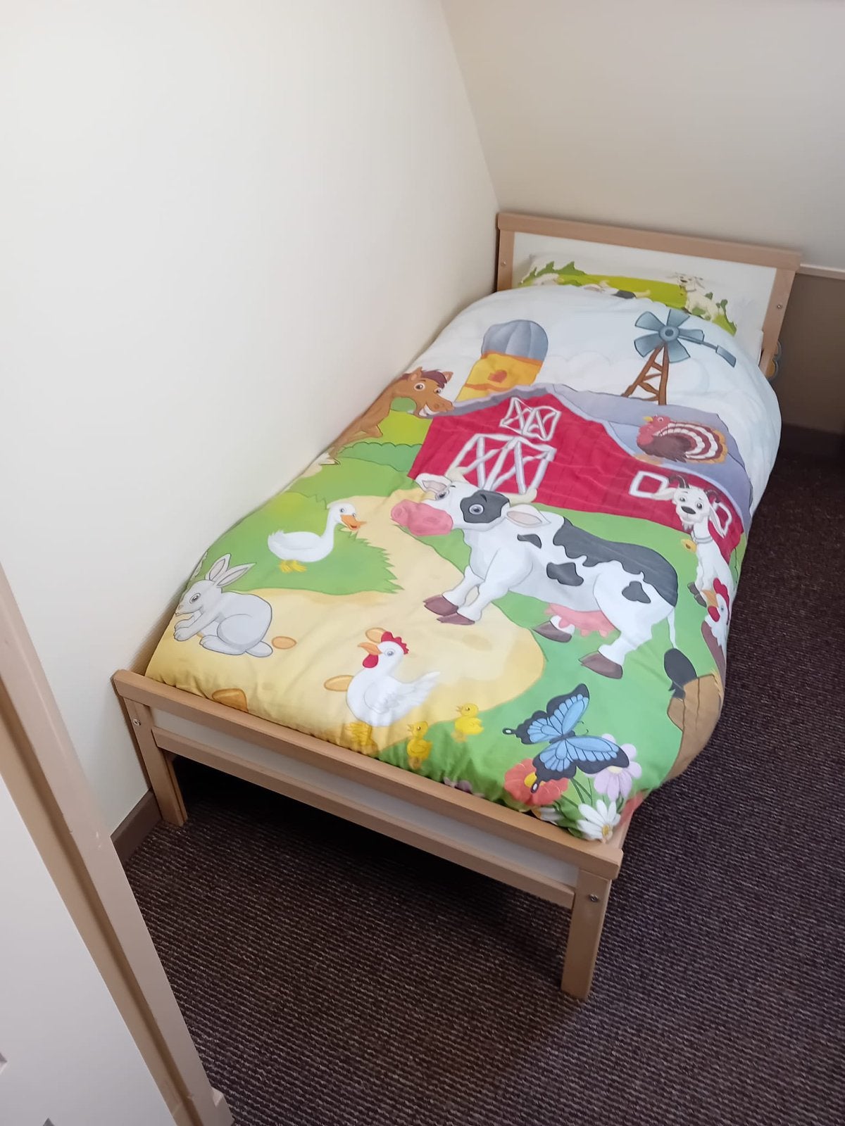 IKEA Kritter kinderbed met bedhekje en matras, Gebruikt, Hout, Overige kleuren, Eenpersoons