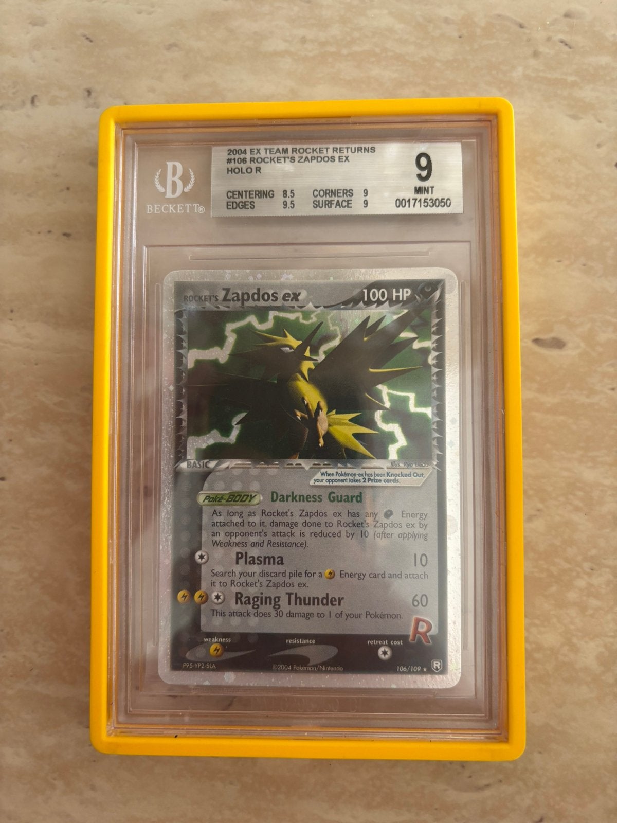 Rocket's zapdos ex 106 beckett 9 swirl, Ophalen, Zo goed als nieuw