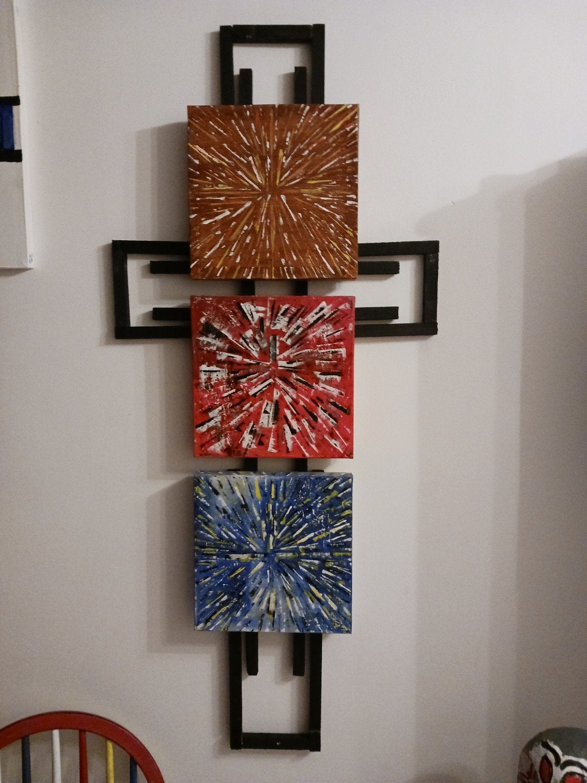 Abstract schilderij 3luik, Ophalen