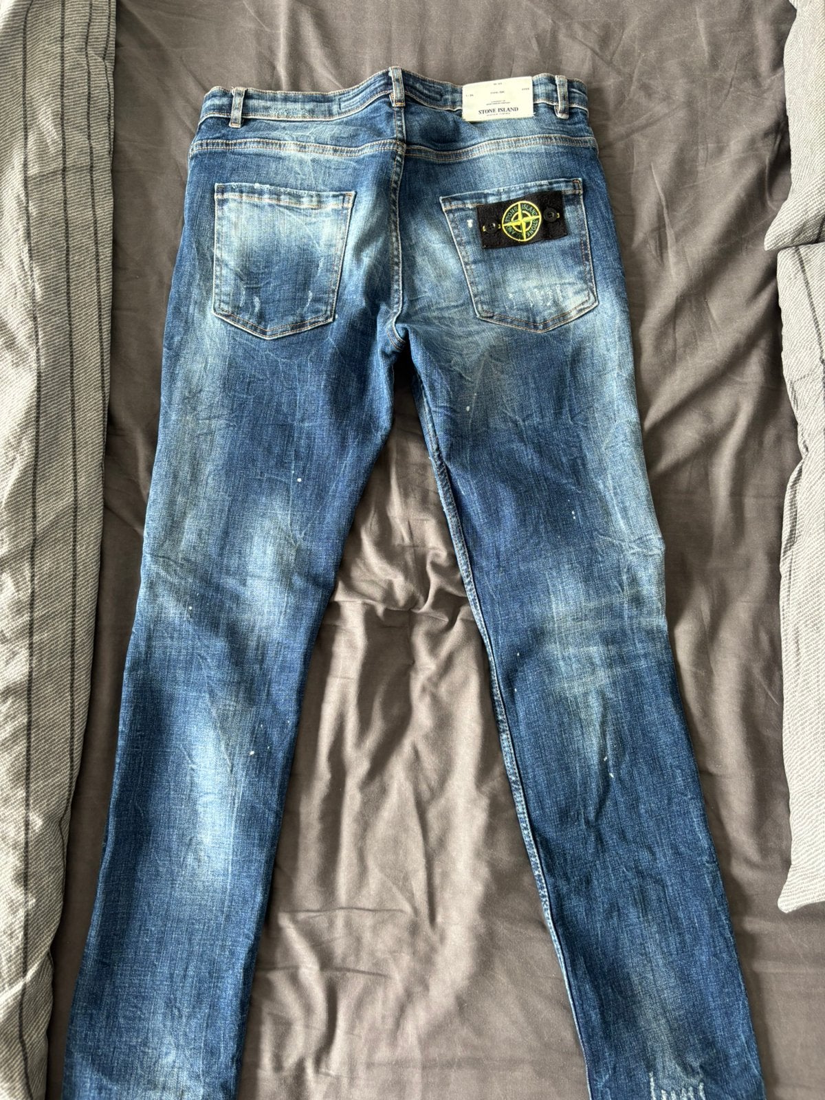 Stone island Spijkerbroek, Ophalen, Zo goed als nieuw, Blauw, W33 - W34 (confectie 48/50)