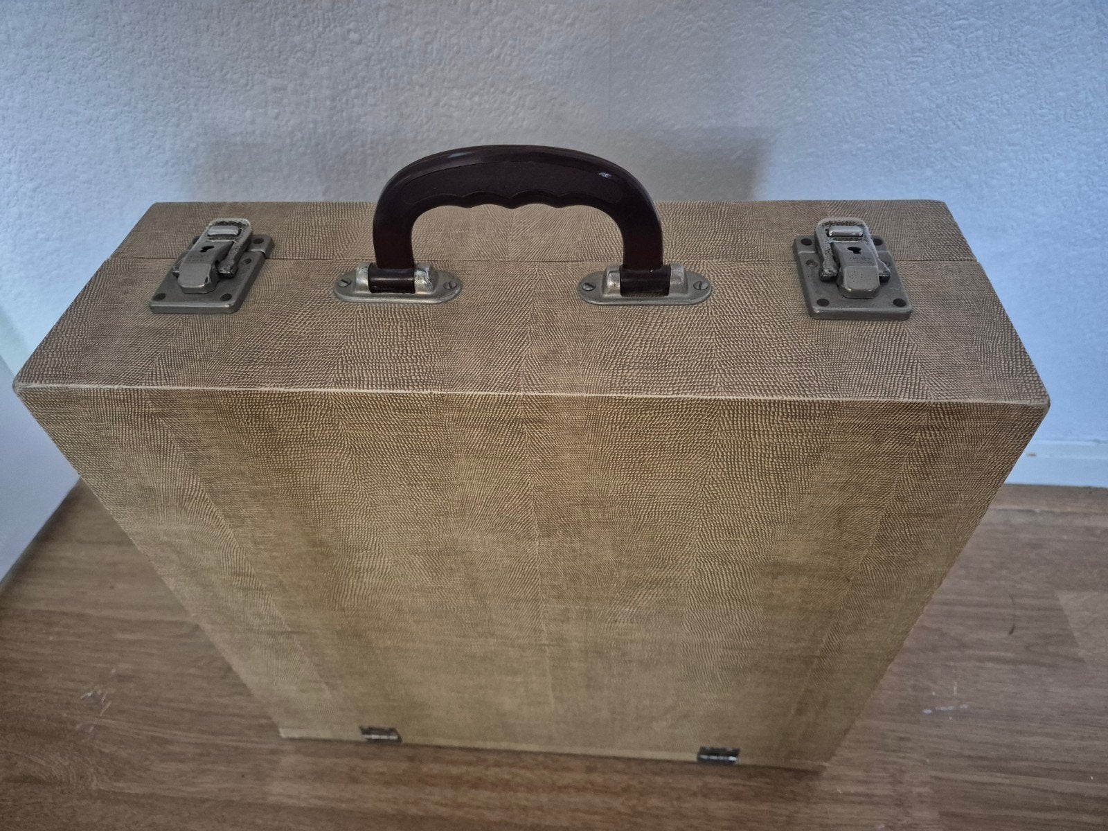 Vintage platenkoffer met 78 toeren platen, Antiek en Kunst, Ophalen of Verzenden