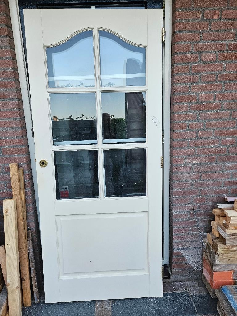Lundia binnendeur R2 (201,4x87,3) met glas en slot, Ophalen, 80 tot 100 cm, Binnendeur, Zo goed als nieuw