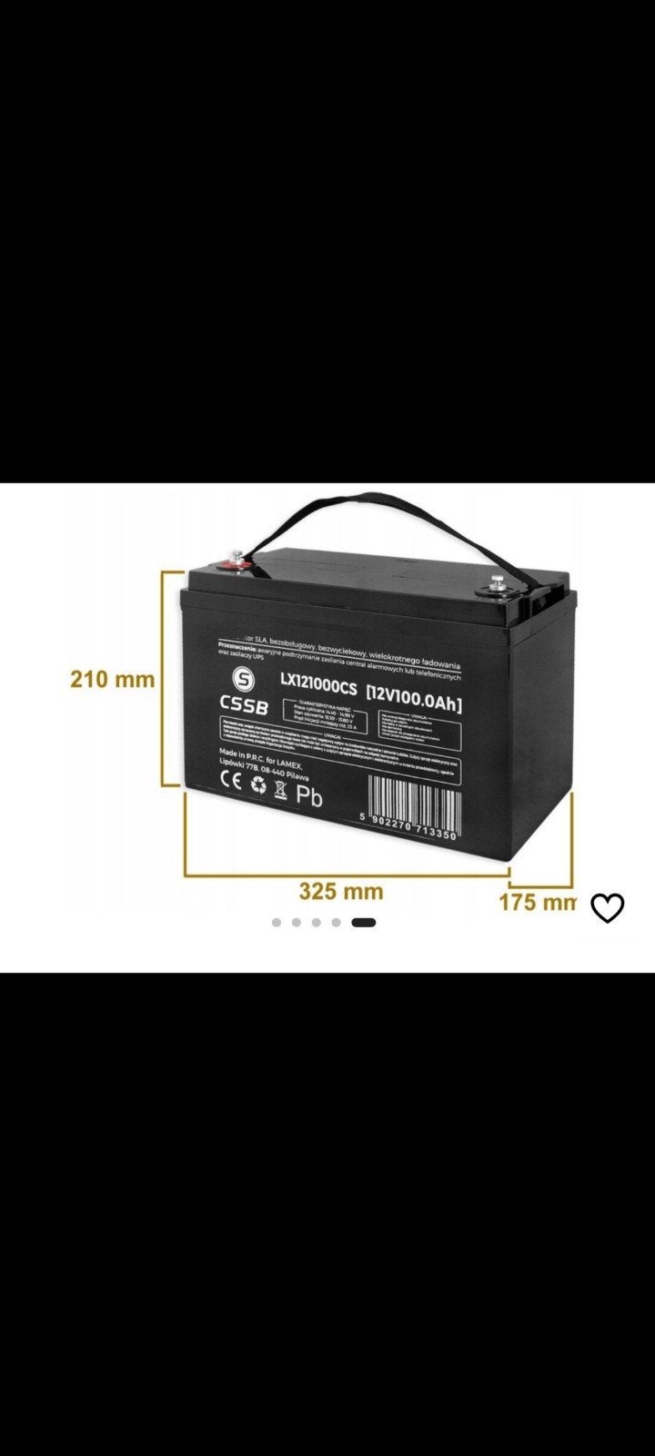 3 stuks CSSB LX121000CS 12V 100Ah Accu nooit gebruikt, Ophalen of Verzenden, Nieuw