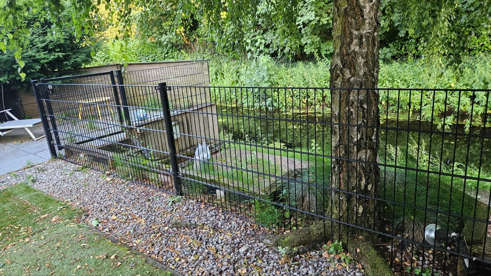 Tielemans Hekwerk - 8 meter met poort en kinderslot, Met poort, Gebruikt, Dubbelstaafmat hekwerk, Ophalen of Verzenden