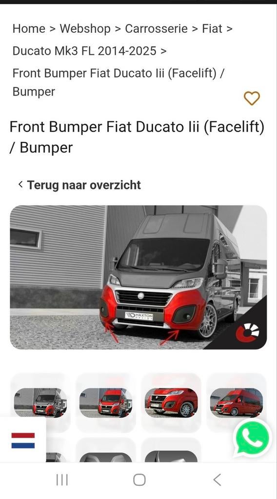 Bumper/spoiler  voor Ducato Jumper Boxer, Ophalen of Verzenden, Voor, Bumper
