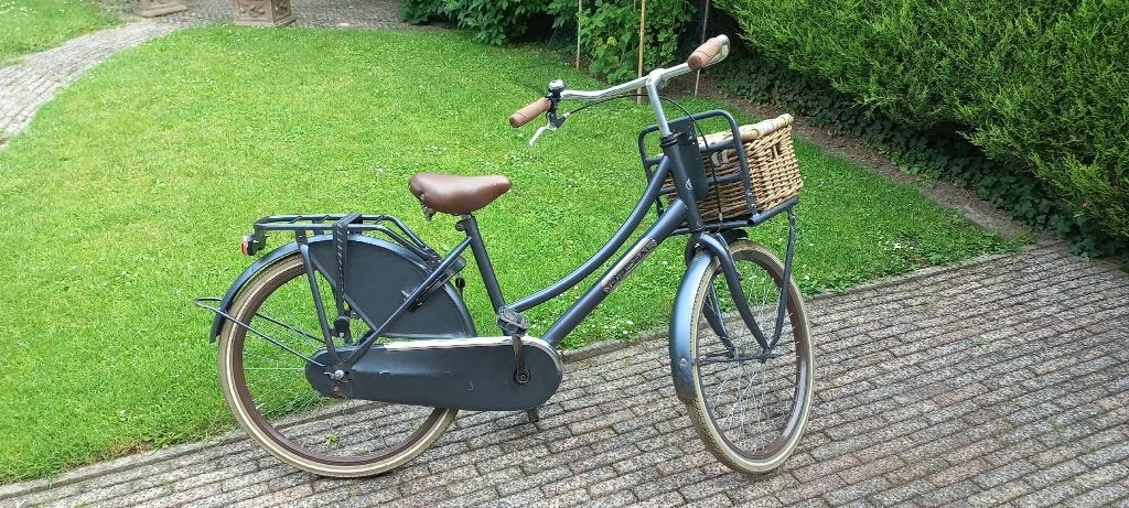 Popal  zwarte meisjesfiets 24 inch transportfiets, Ophalen, Handrem, Popal, Gebruikt