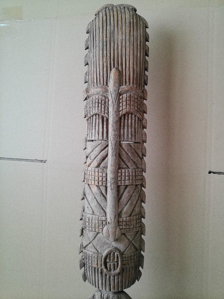 Afrikaans beeld vruchtbaarheidsbeeld 77cm Igbo Nigeria ?, Antiek en Kunst, Hout, Bruin, Afrika, Ophalen of Verzenden