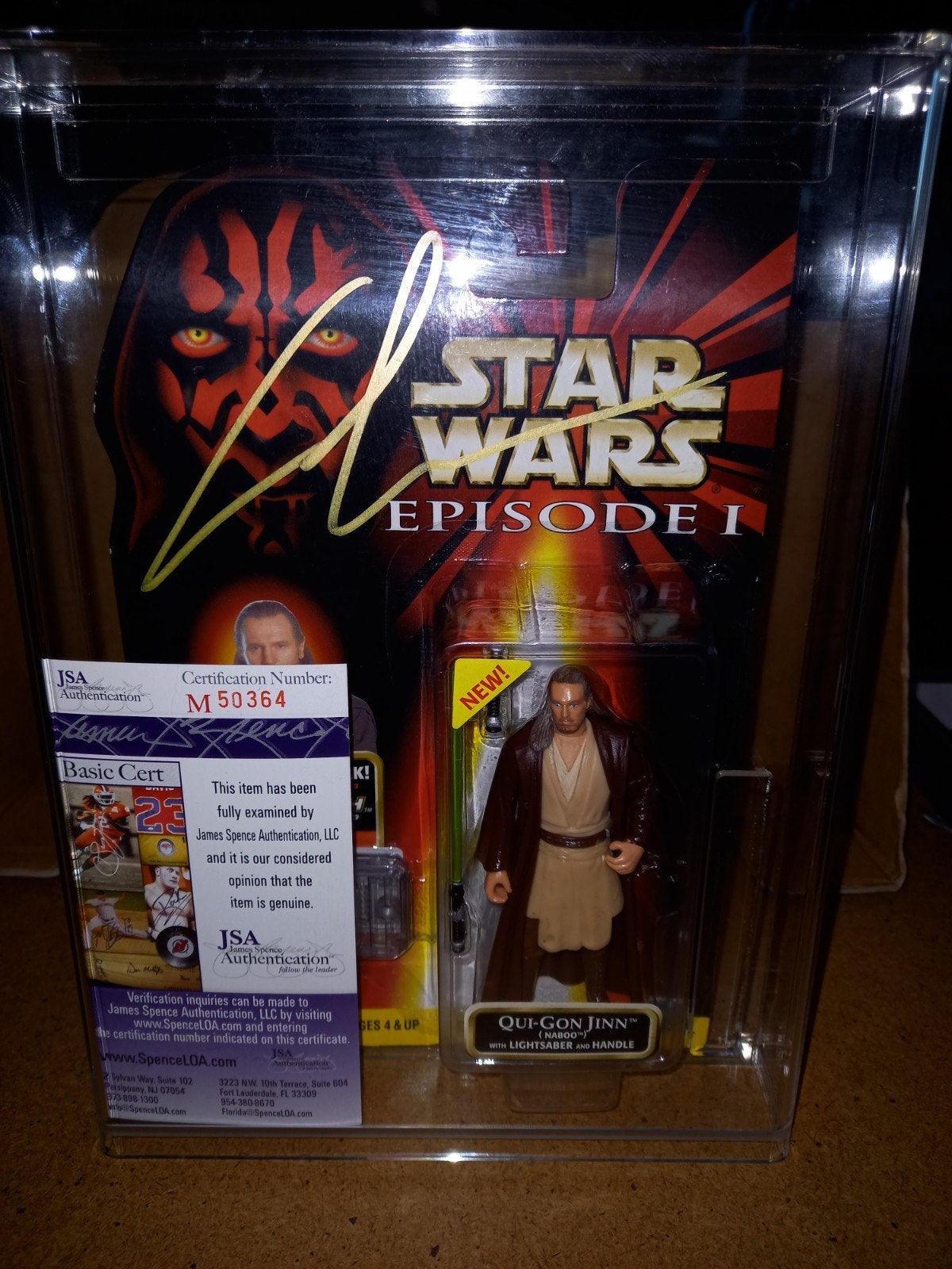 Star Wars episode one George Lucas gesigneerd JSA cert., Ophalen of Verzenden, Nieuw, Actiefiguurtje