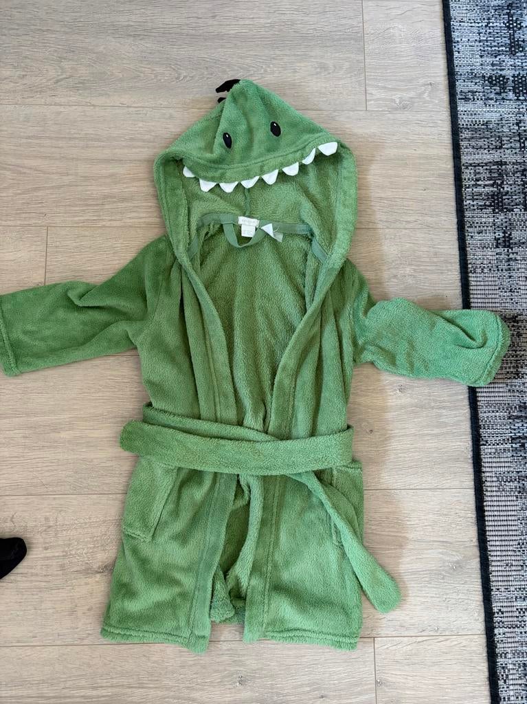 Groene Badjas mt 98-104 met Dino Capuchon voor Kinderen, Ophalen of Verzenden, Gebruikt, Jongen of Meisje
