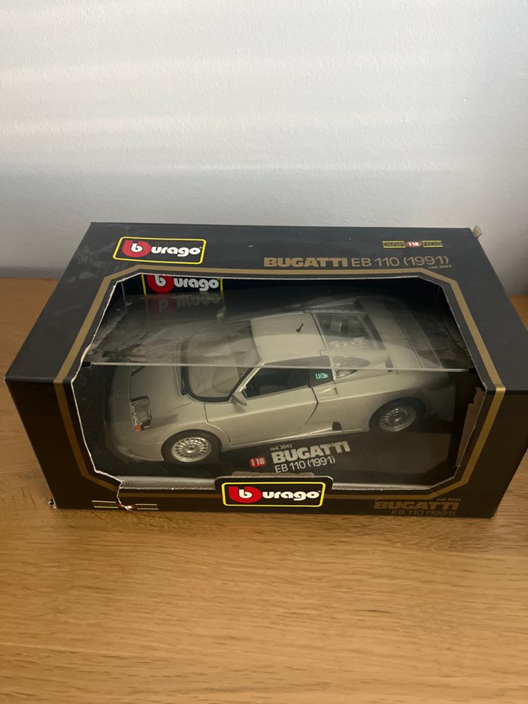 Burago Bugatti EB 110 (1991) schaalmodel, Ophalen of Verzenden, Zo goed als nieuw, Auto, Bburago