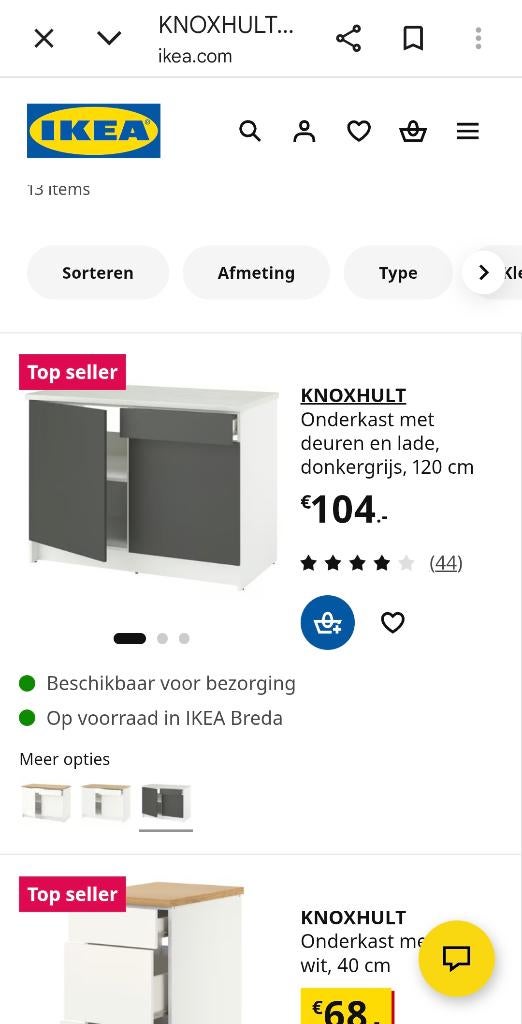 Ikea keukenblok, Ophalen, 100 tot 150 cm, Zo goed als nieuw, Minder dan 100 cm