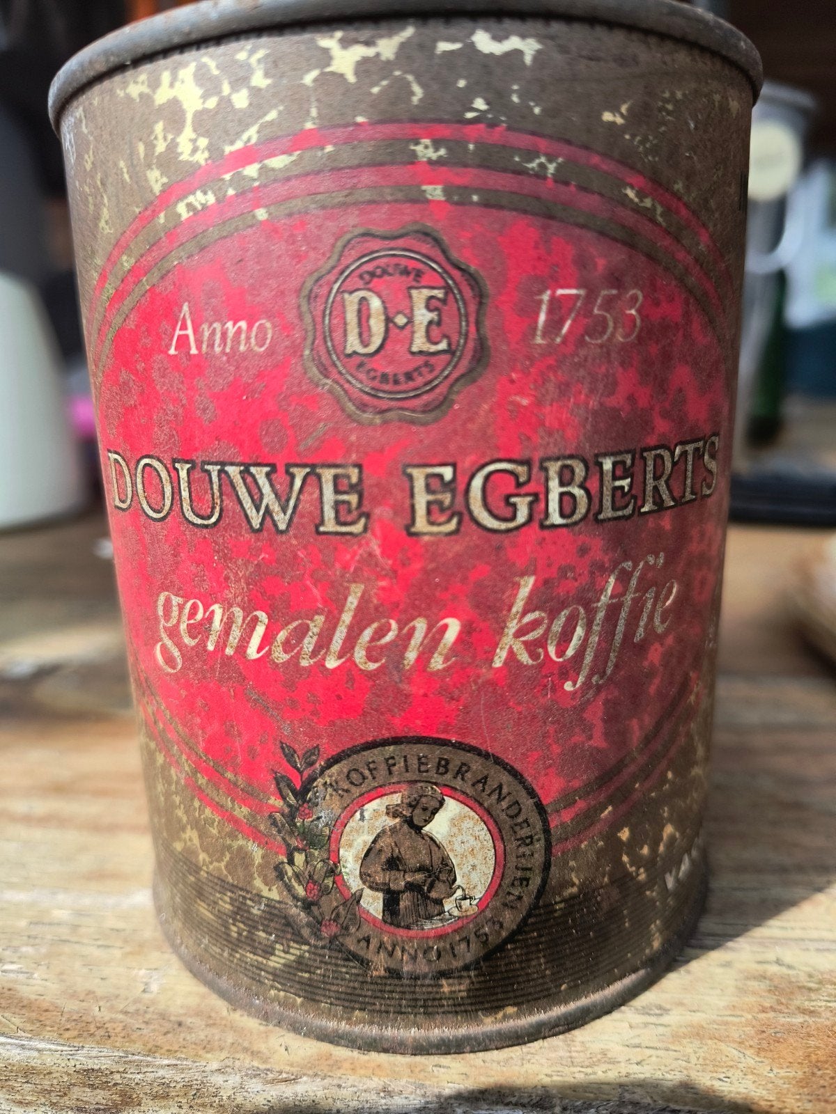 Oud Douwe Egberts blikje gemalen koffie Anno 1753, Ophalen of Verzenden
