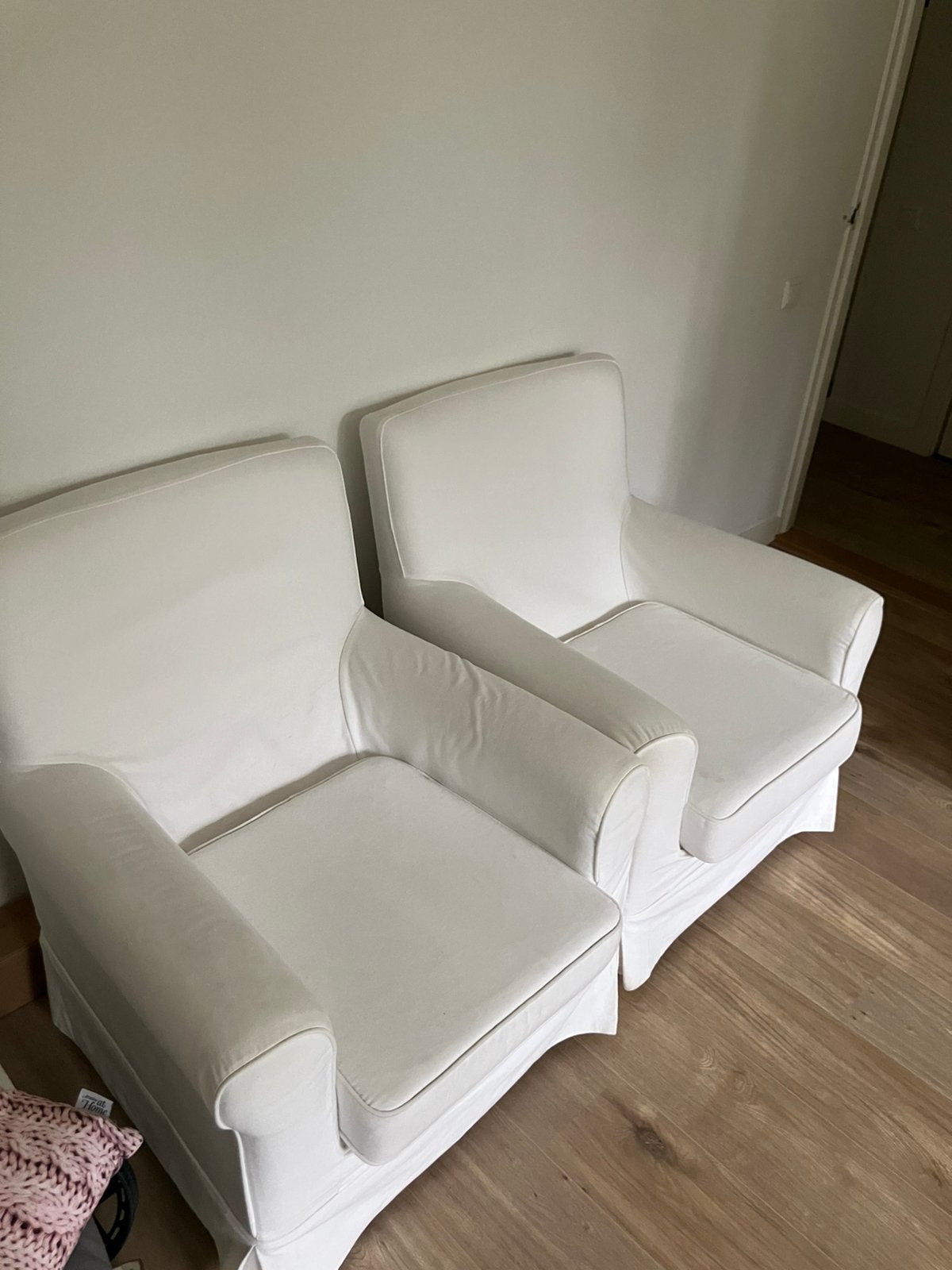 IKEA Ektorp fauteuil 2 stuks wit, Ophalen, Gebruikt, 75 tot 100 cm, 75 tot 100 cm
