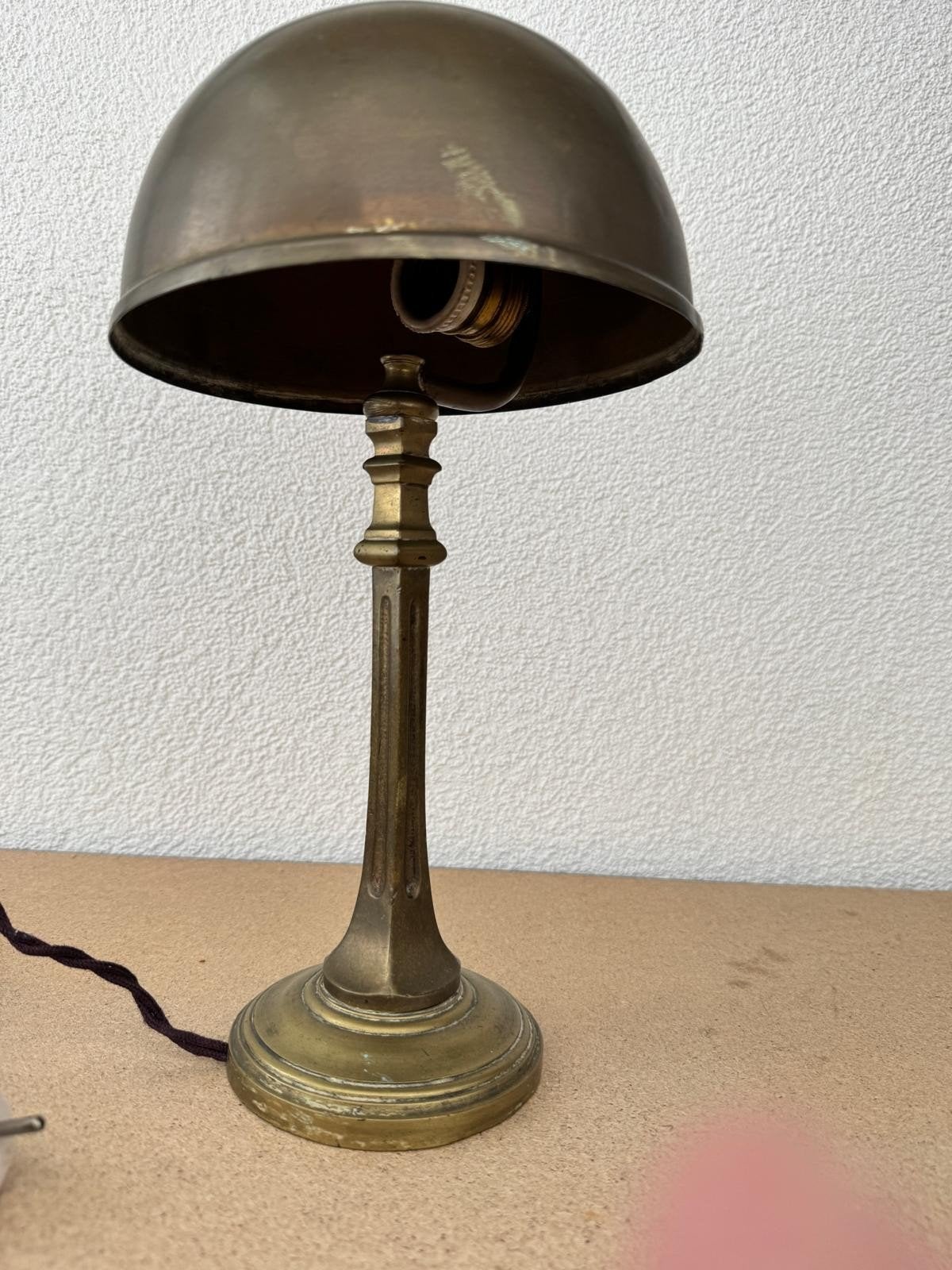 Messing Art Nouveau tafellamp bureaulamp, Antiek en Kunst, Antiek | Lampen, Ophalen of Verzenden