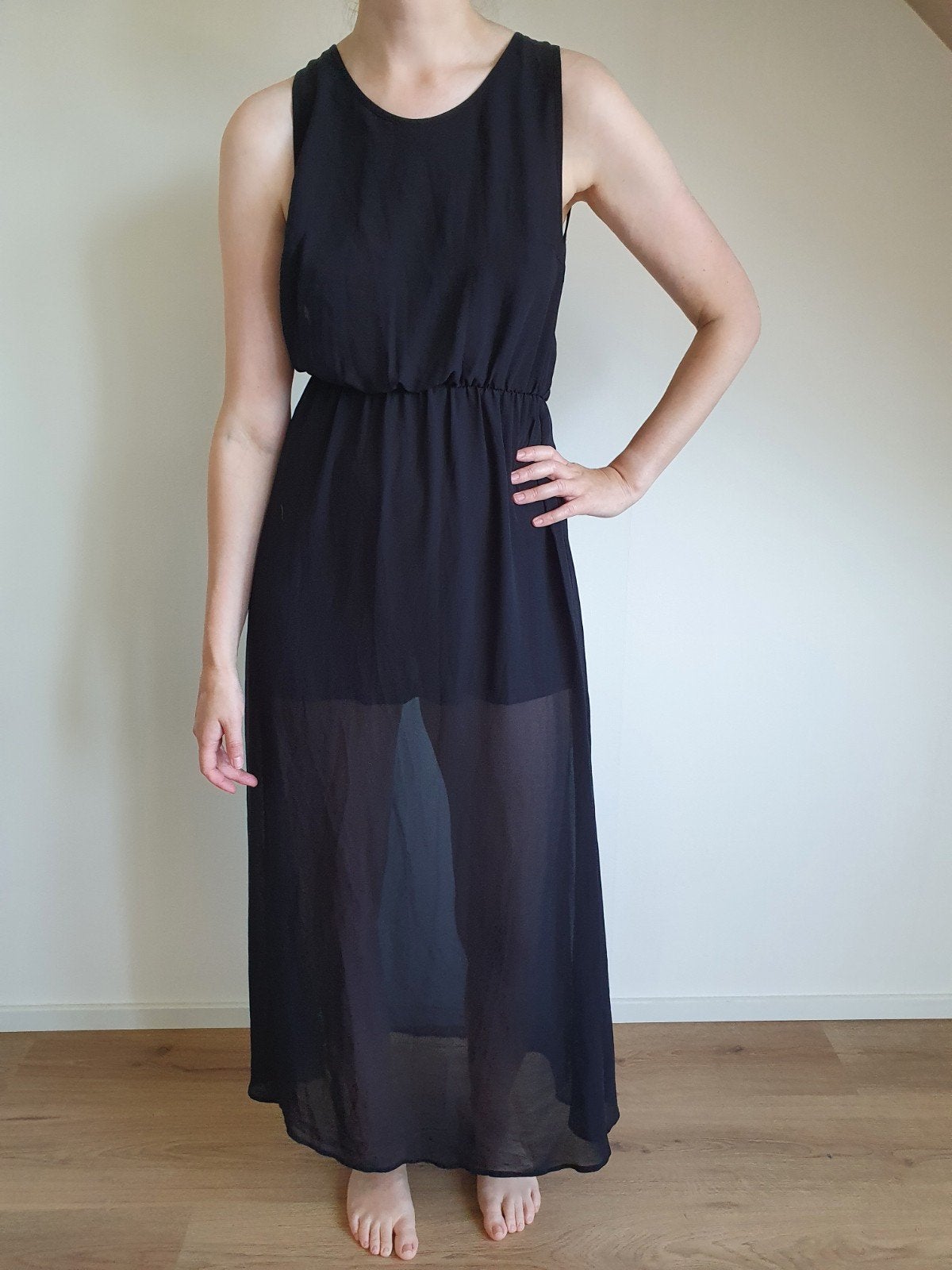 (Gala) jurk zwart maat 38 H&M, Kleding | Dames, Ophalen of Verzenden, Nieuw, Maat 38/40 (M), Onder de knie