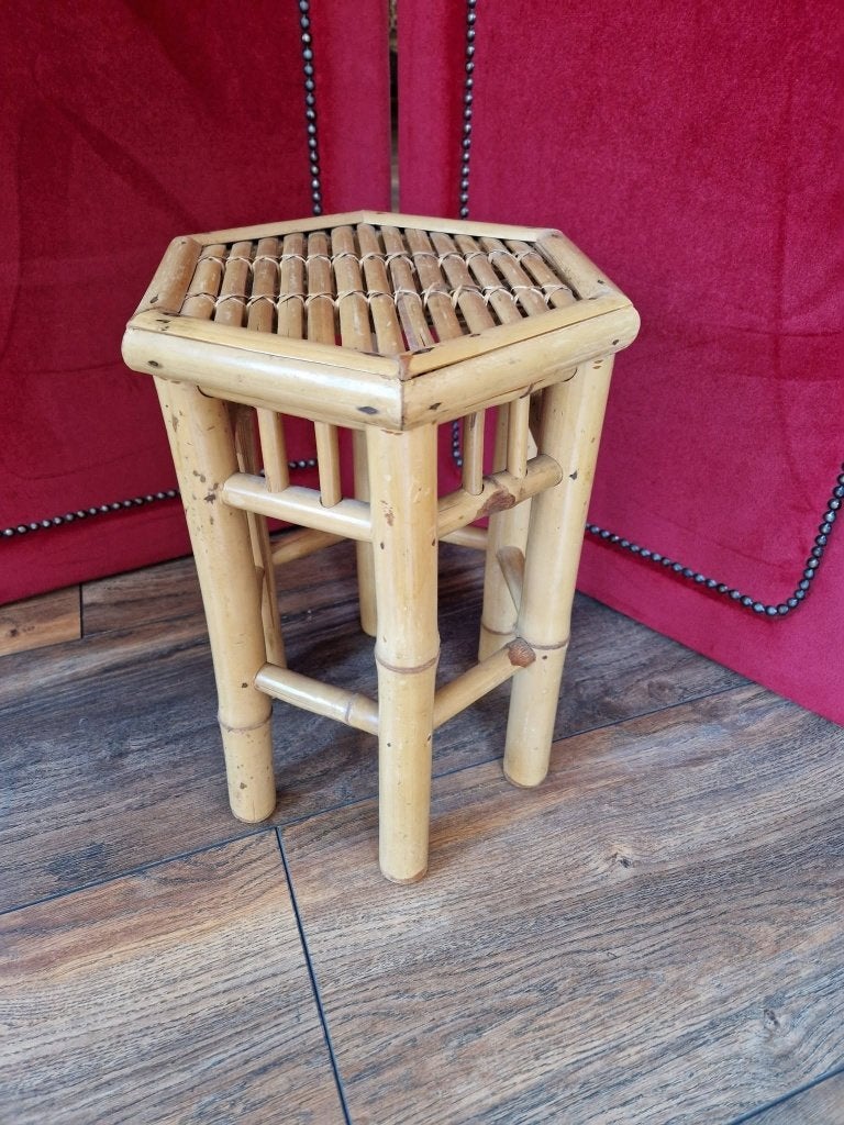 Bamboe bijzet tafeltje, Ophalen, Minder dan 45 cm, Minder dan 55 cm, Rond