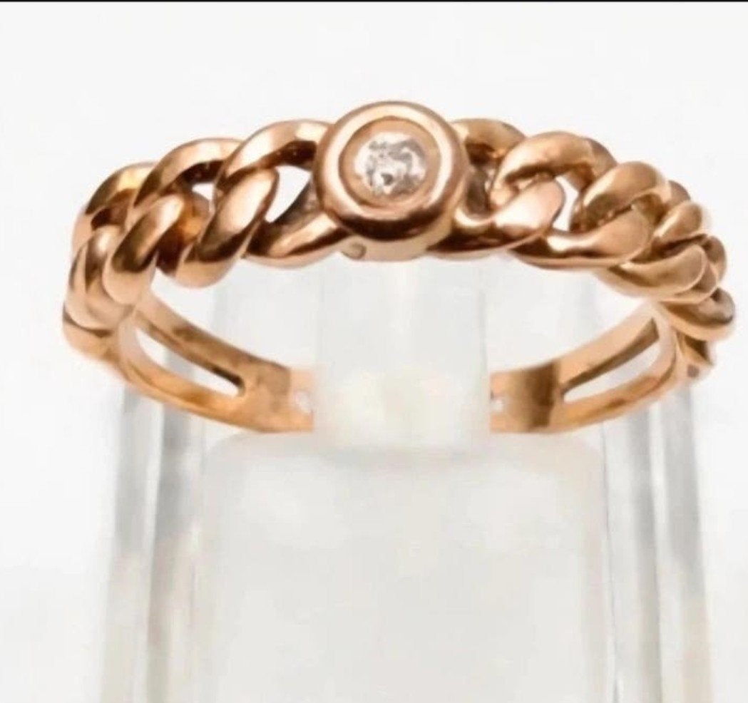 Mooie 333 Gouden Ring (8 Karaat) met Chain Design, Verzenden