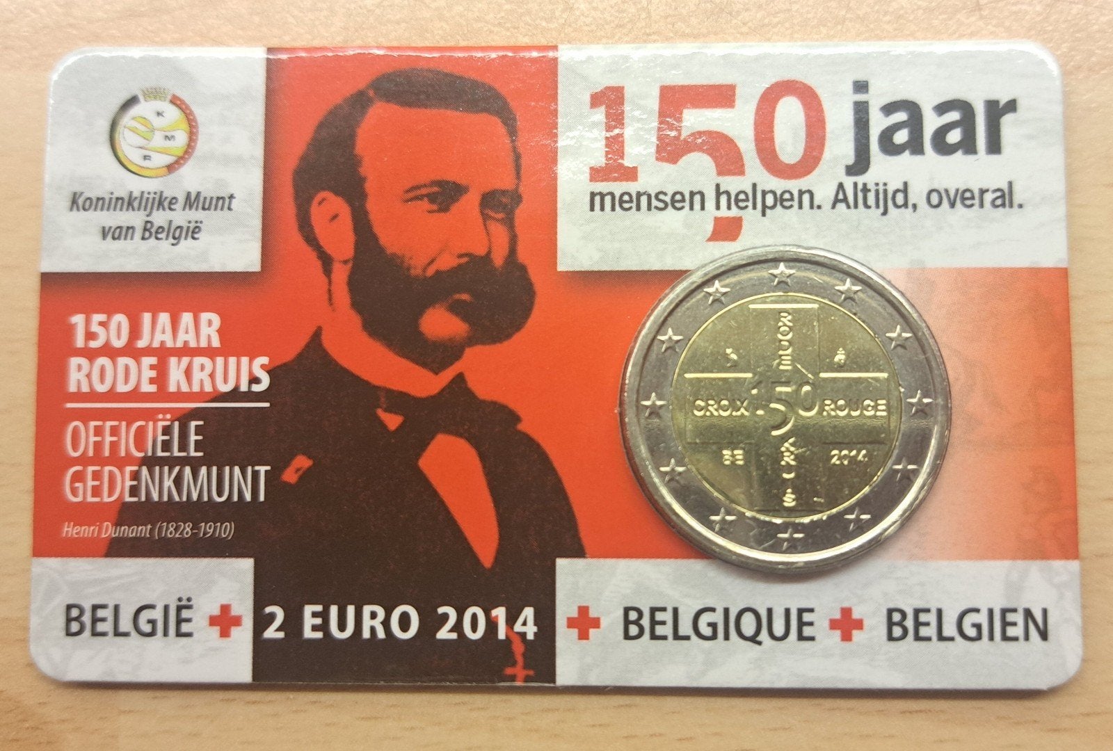 Rode kruis Belgie coincard €2, Ophalen of Verzenden, België, 2 euro