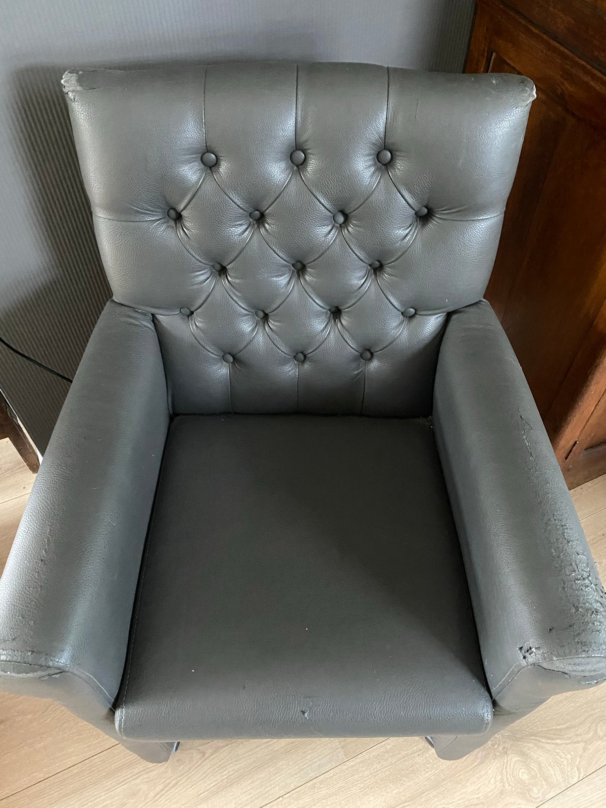 3 x Chesterfield-stijl fauteuil, opknappers, Ophalen, Overige materialen, Gebruikt, Minder dan 75 cm