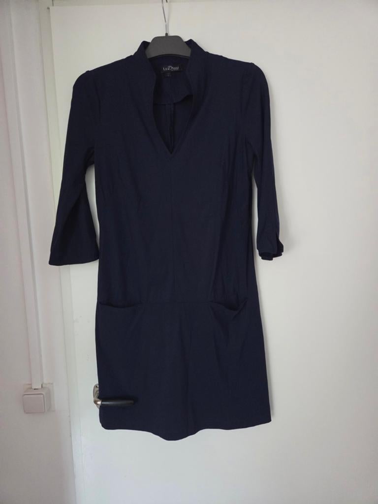 LaDress Travelstof Jurk Navy Blauw Maat S, Blauw, Ophalen of Verzenden, Zo goed als nieuw, Maat 36 (S)
